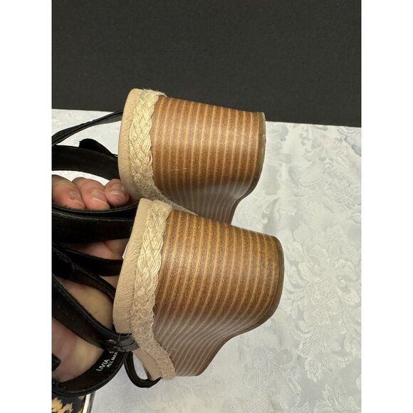 Frye And Co. Livia Size‎ 9.5M Black Strappy Wedge Sandal - Picture 4 of 12